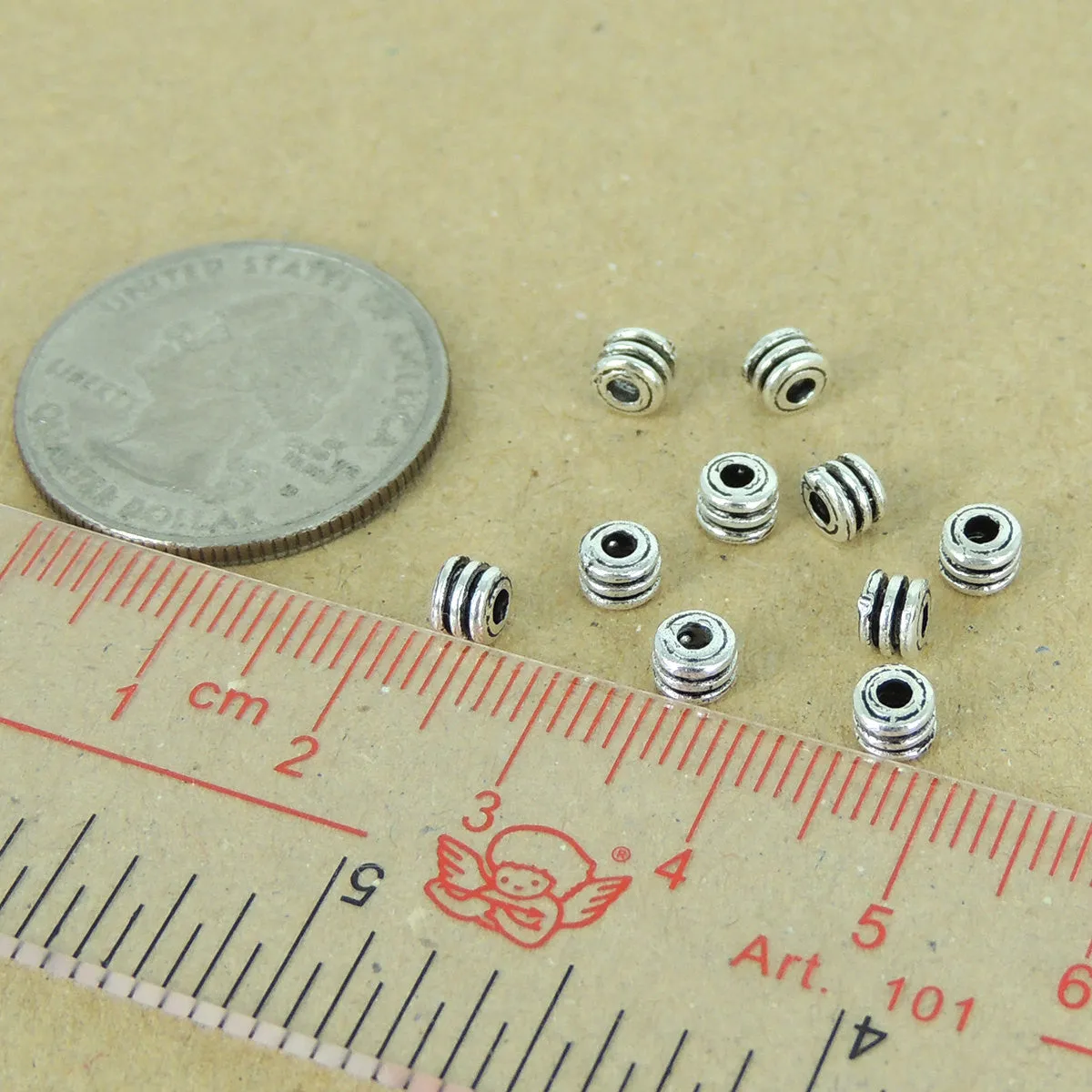 10 PCS 925 Sterling Silver Beads Spacers Vintage DIY Jewelry Making WSP373X10 Wholesale: See Discount Coupons in Item Details