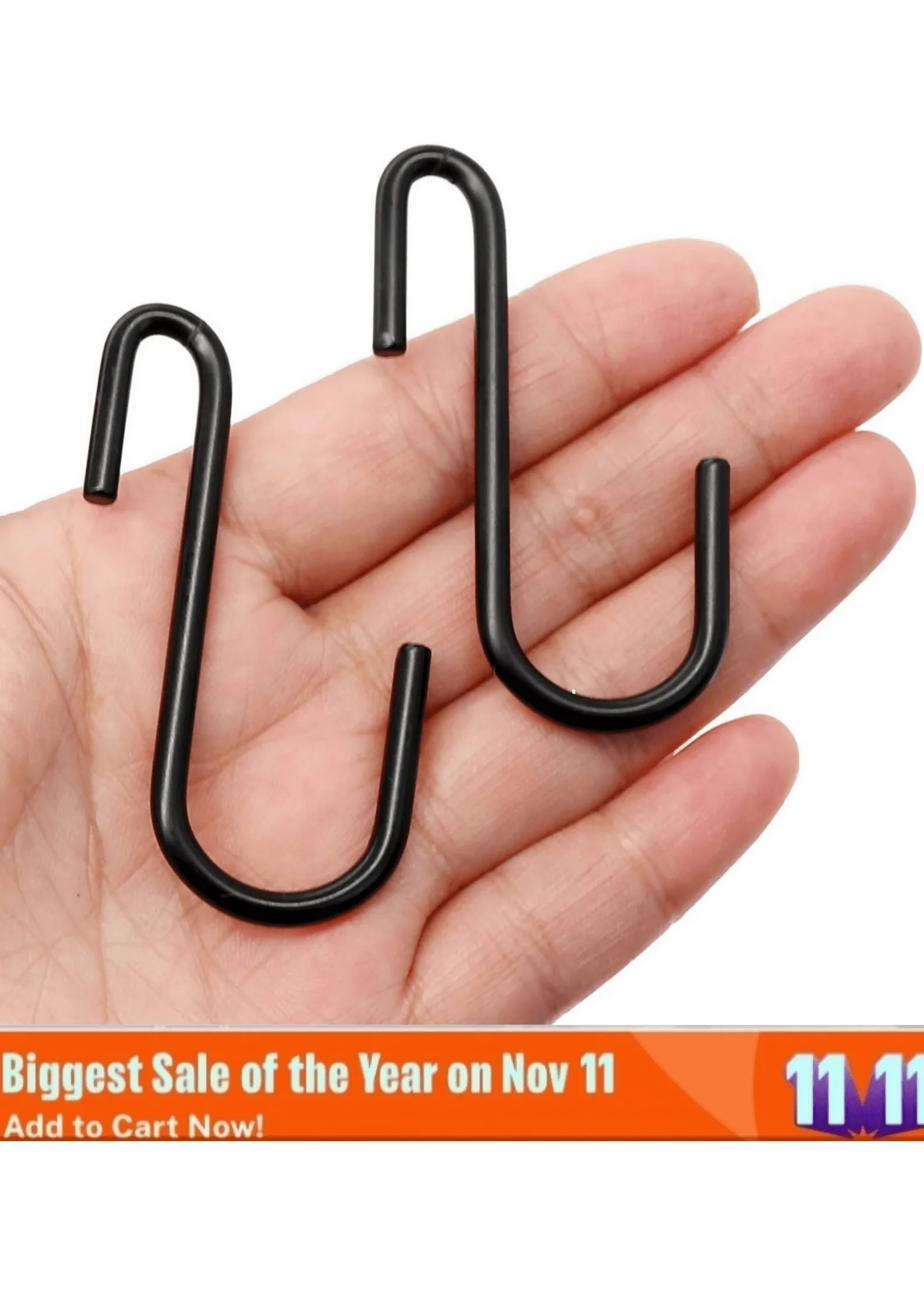 15 pcs Heavy Duty Metal S Hooks Black S Shaped Hooks Hanging