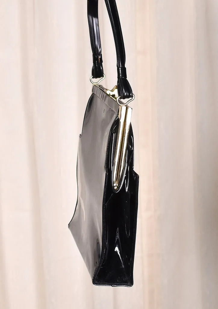 1950s Pointy Black Handbag