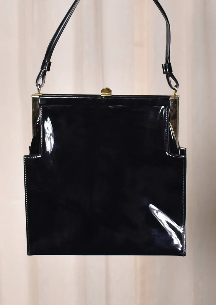 1950s Pointy Black Handbag