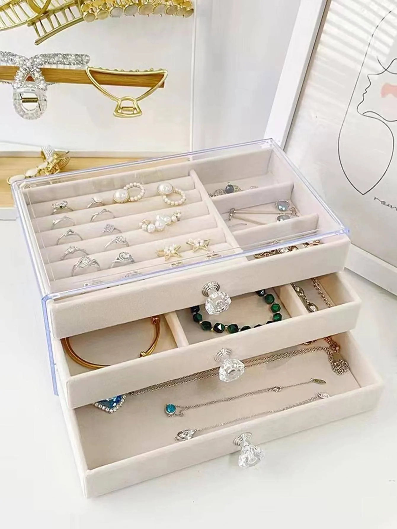 1pc Multi-layer Jewelry Storage Box