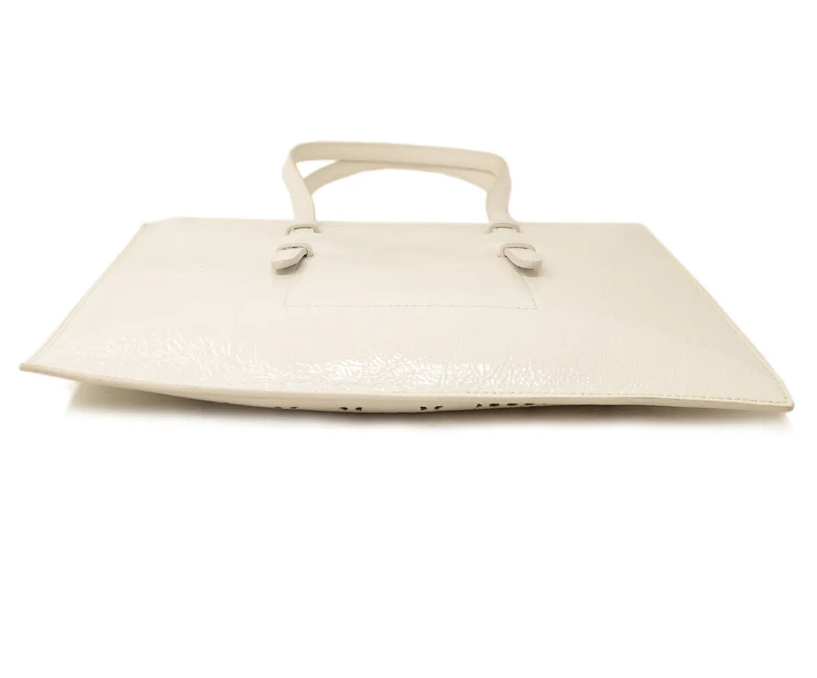 Alaia White Cutout Patent Leather Handbag