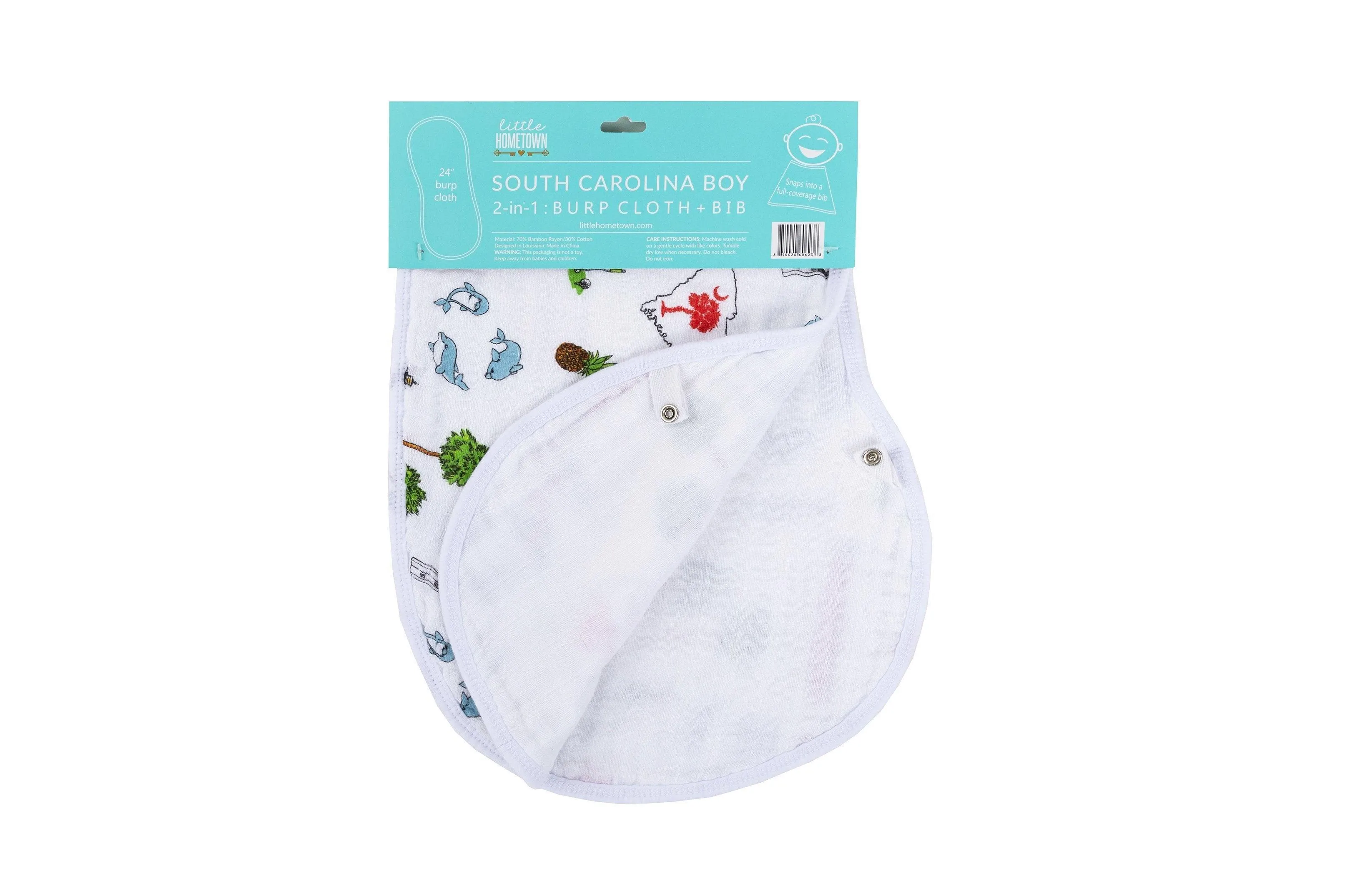 Baby Burp Cloth & Bib Combo: South Carolina Boy