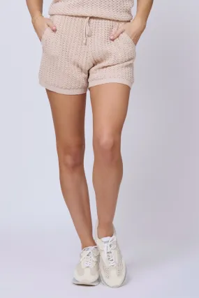 Bali Beige Open Crochet Shorts