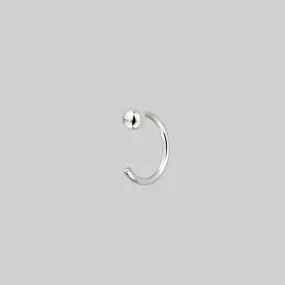 Ball Huggie Hoop Earrings - Silver