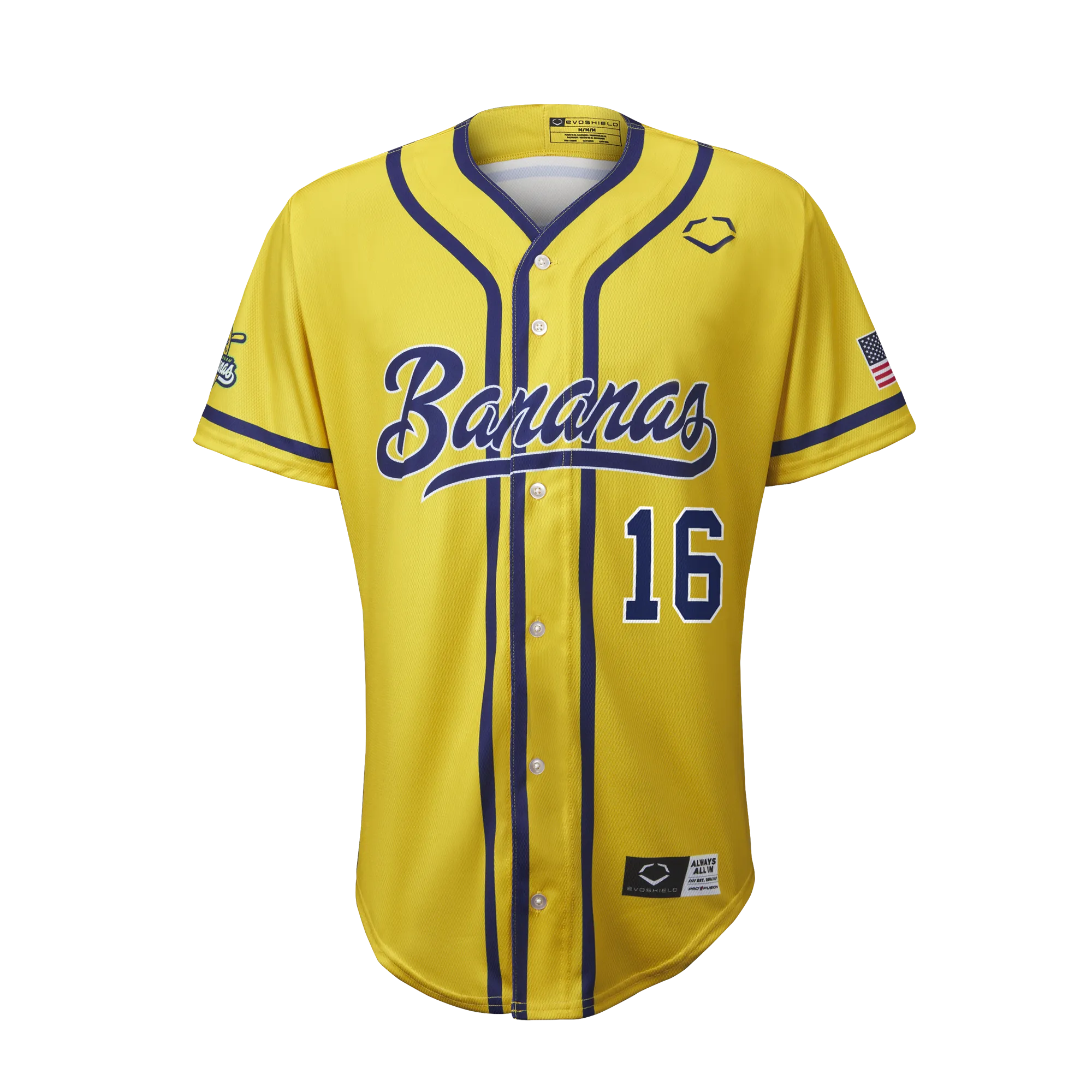 Bananas Adam Virant #16 EvoShield Jersey - Yellow