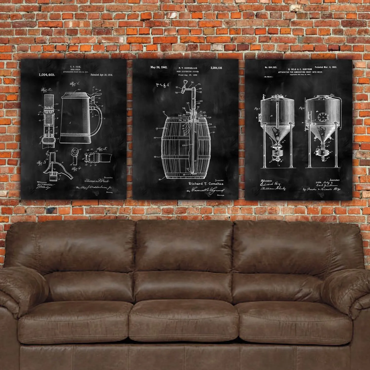 Beer Stein Patent Print Art on Canvas