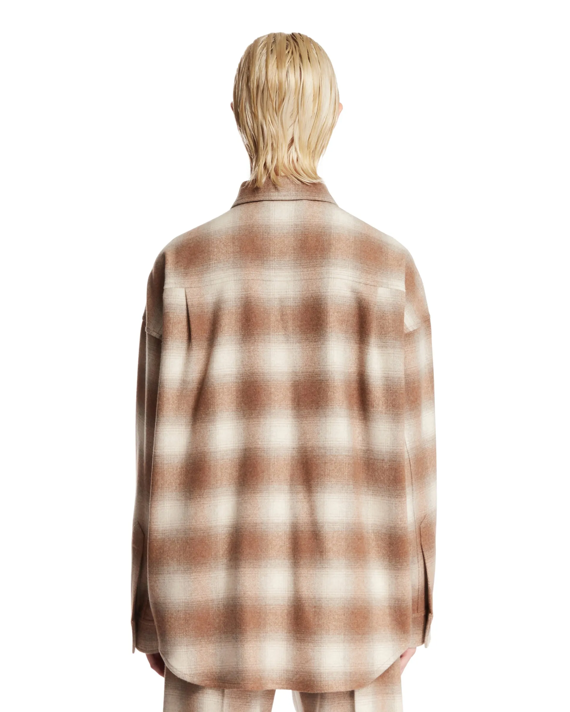 Beige Check Cotton Shirt