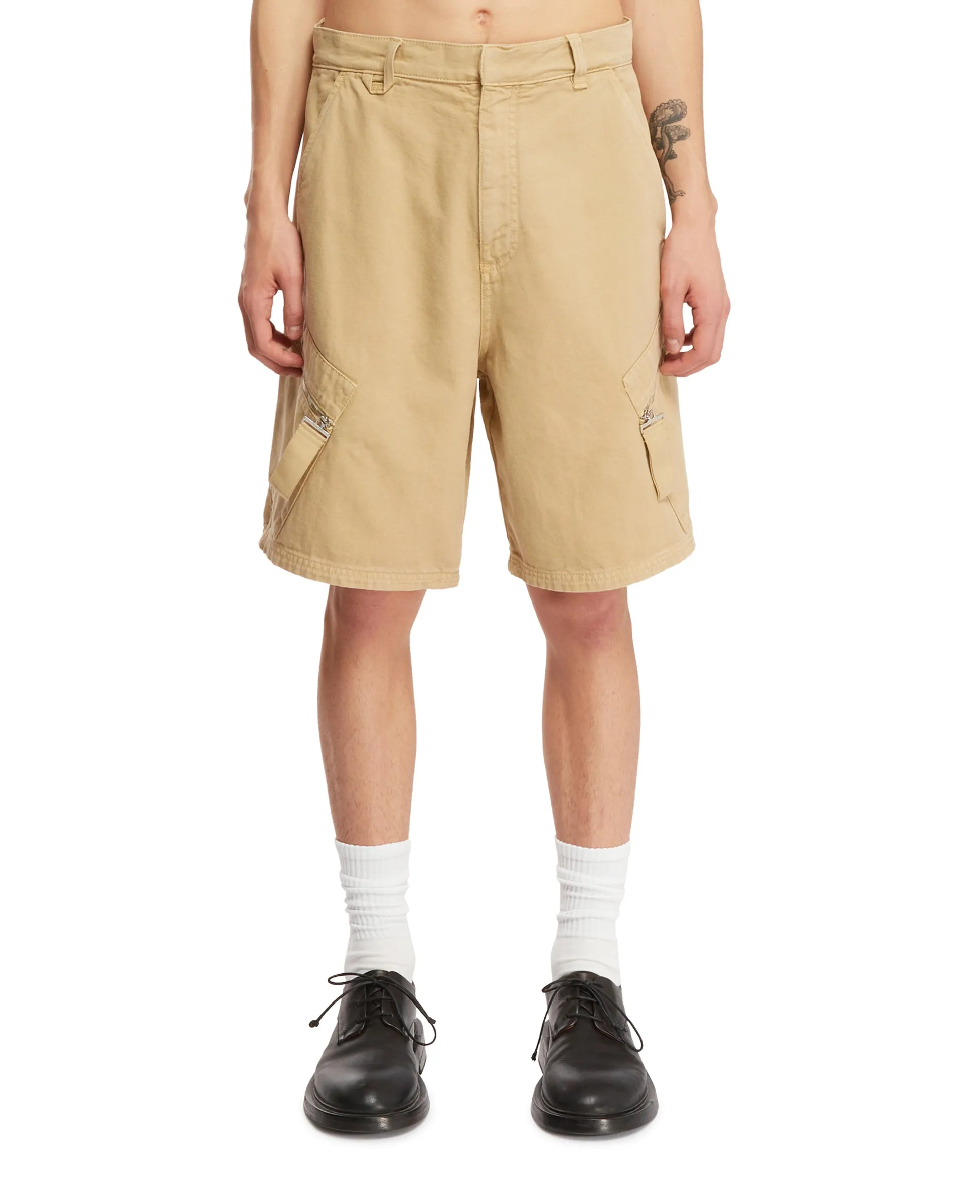 Beige Cotton Shorts