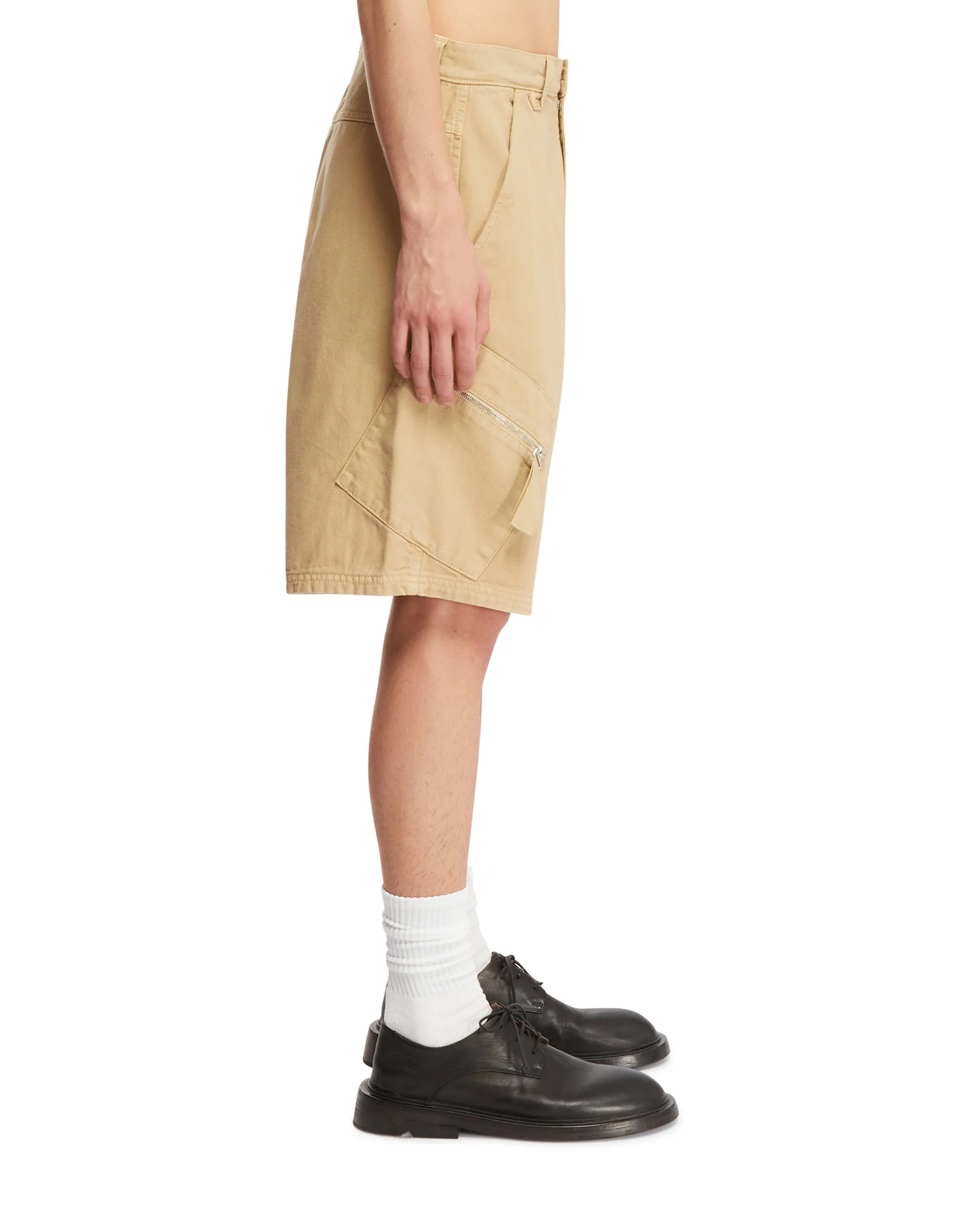 Beige Cotton Shorts