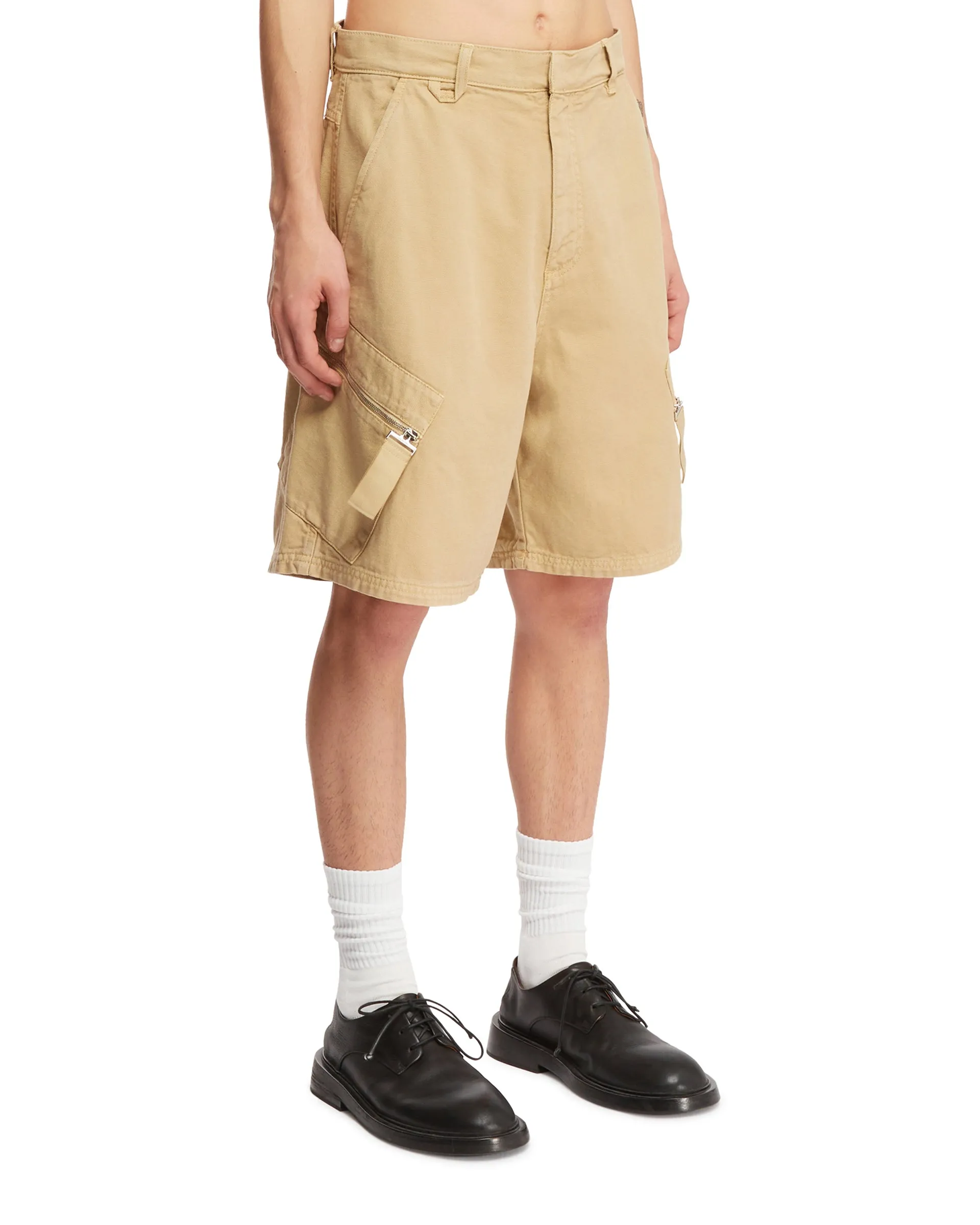 Beige Cotton Shorts