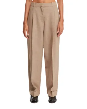 Beige Fold-Up Trousers