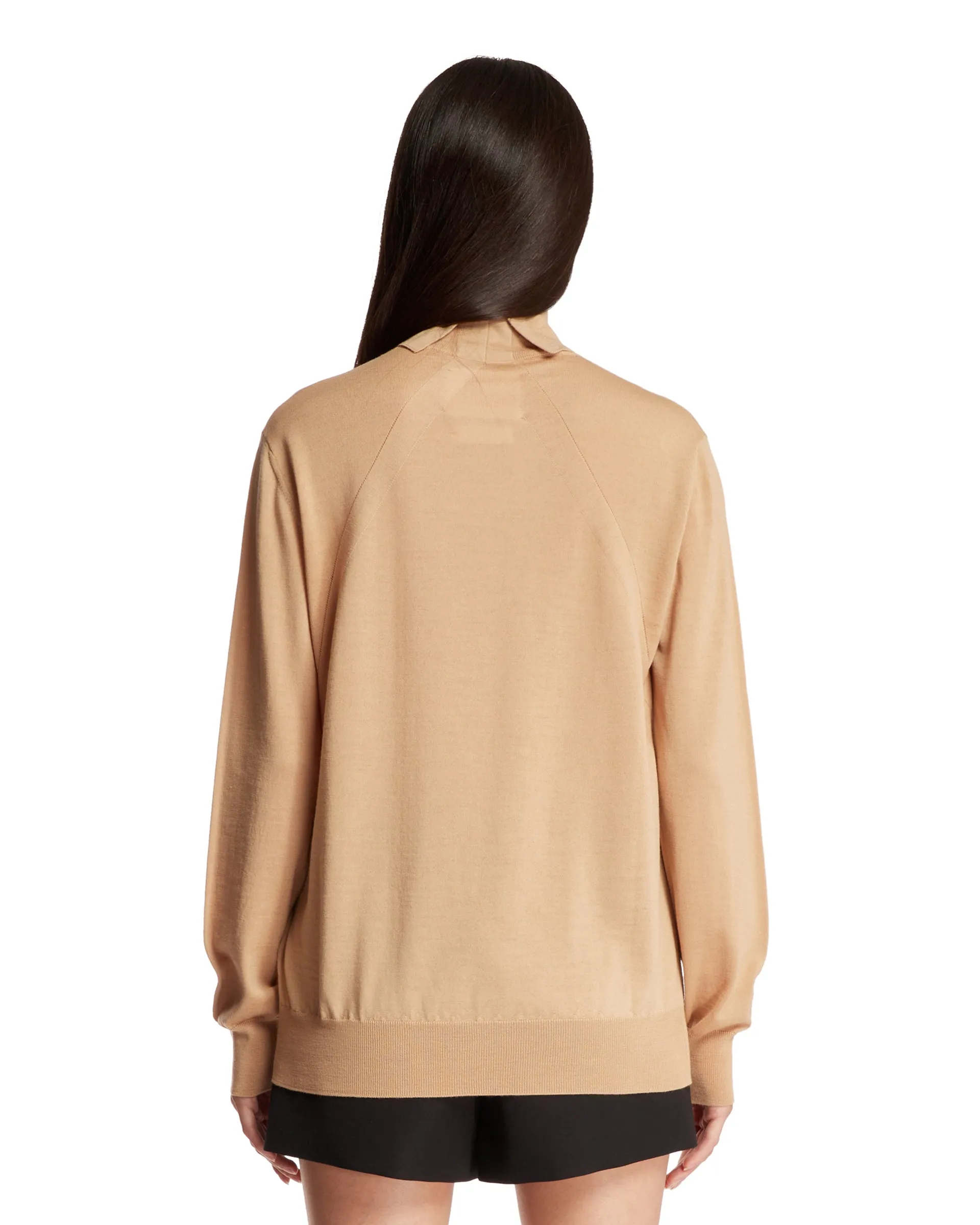 Beige High-Neck Sweater