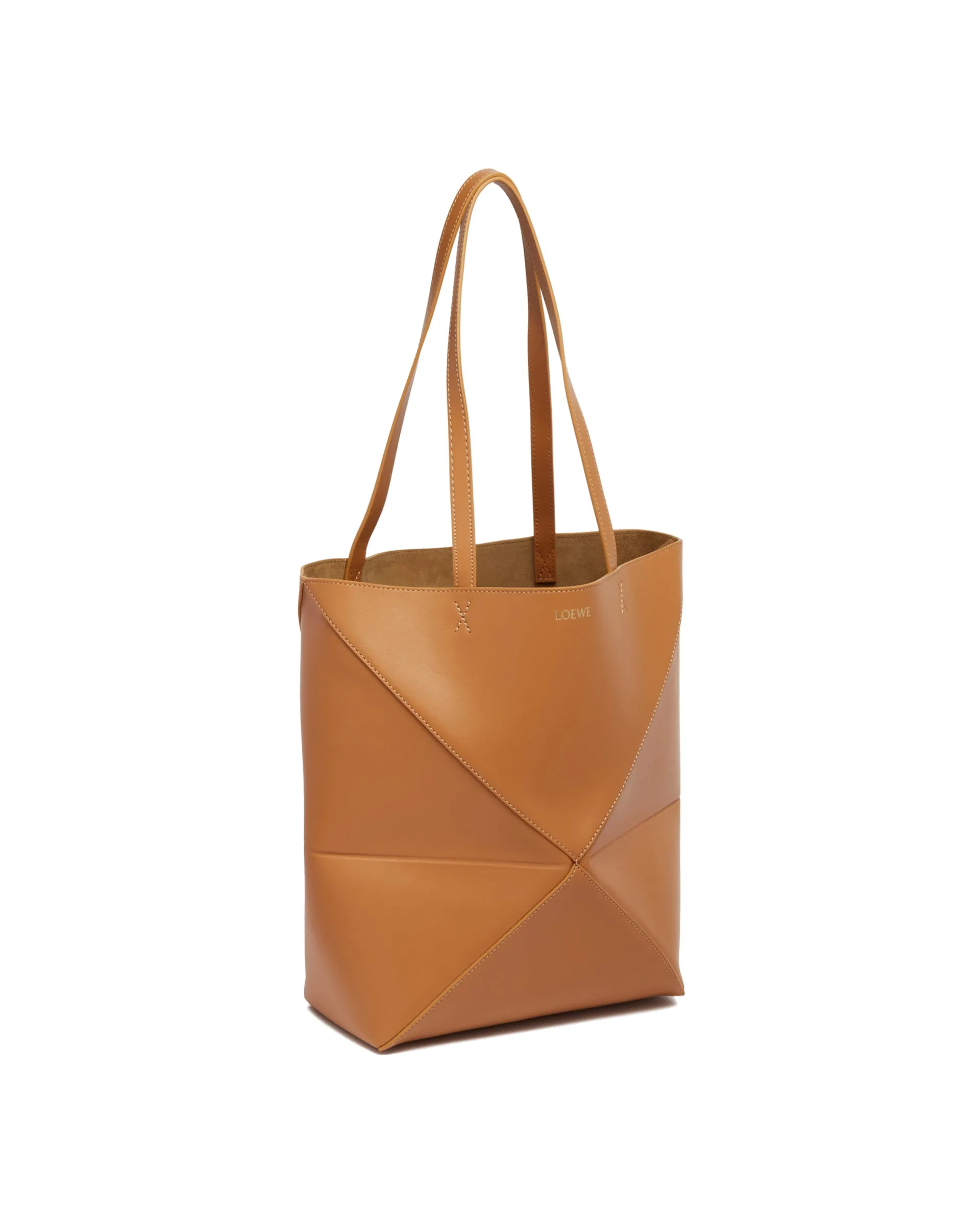 Medium Beige Folding Puzzle Tote Bag