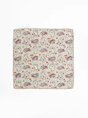 Beige Paisley Pocket Square