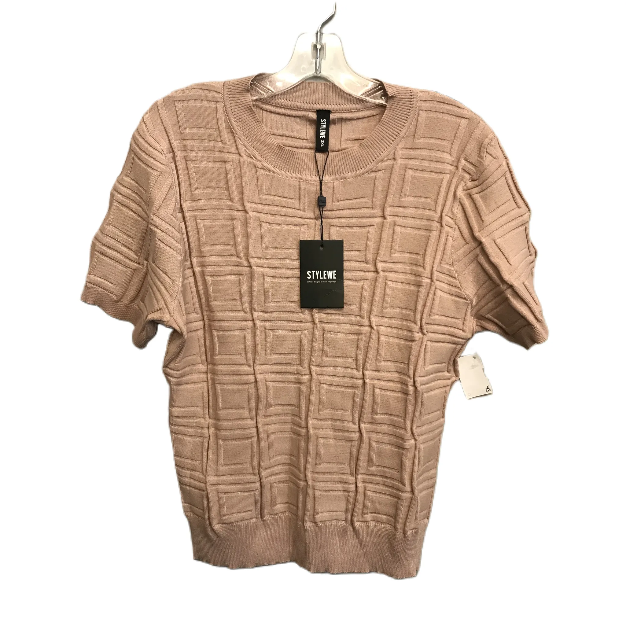 Beige Top Short Sleeve By Stylewe, Size: 2x