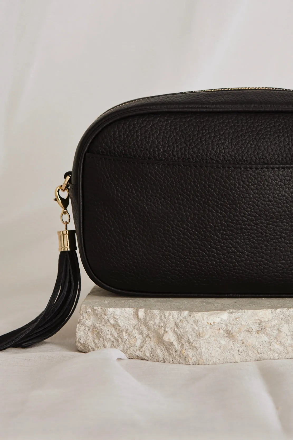 Berlin Black Leather Chevron Quilted Bag