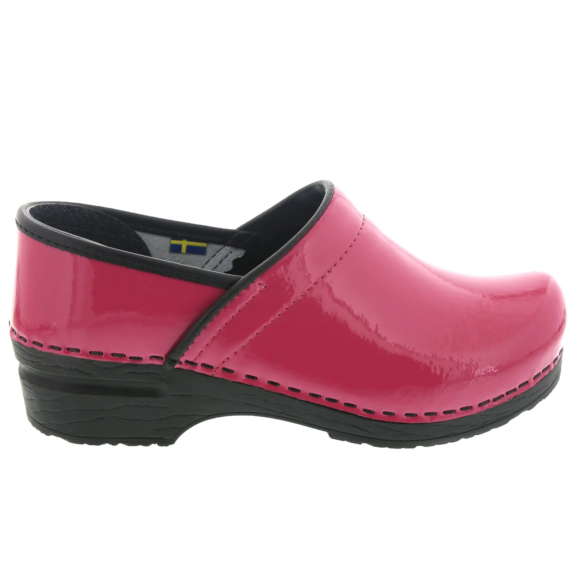 BJORK PRO ELSA Patent Leather Clogs in Fuchsia