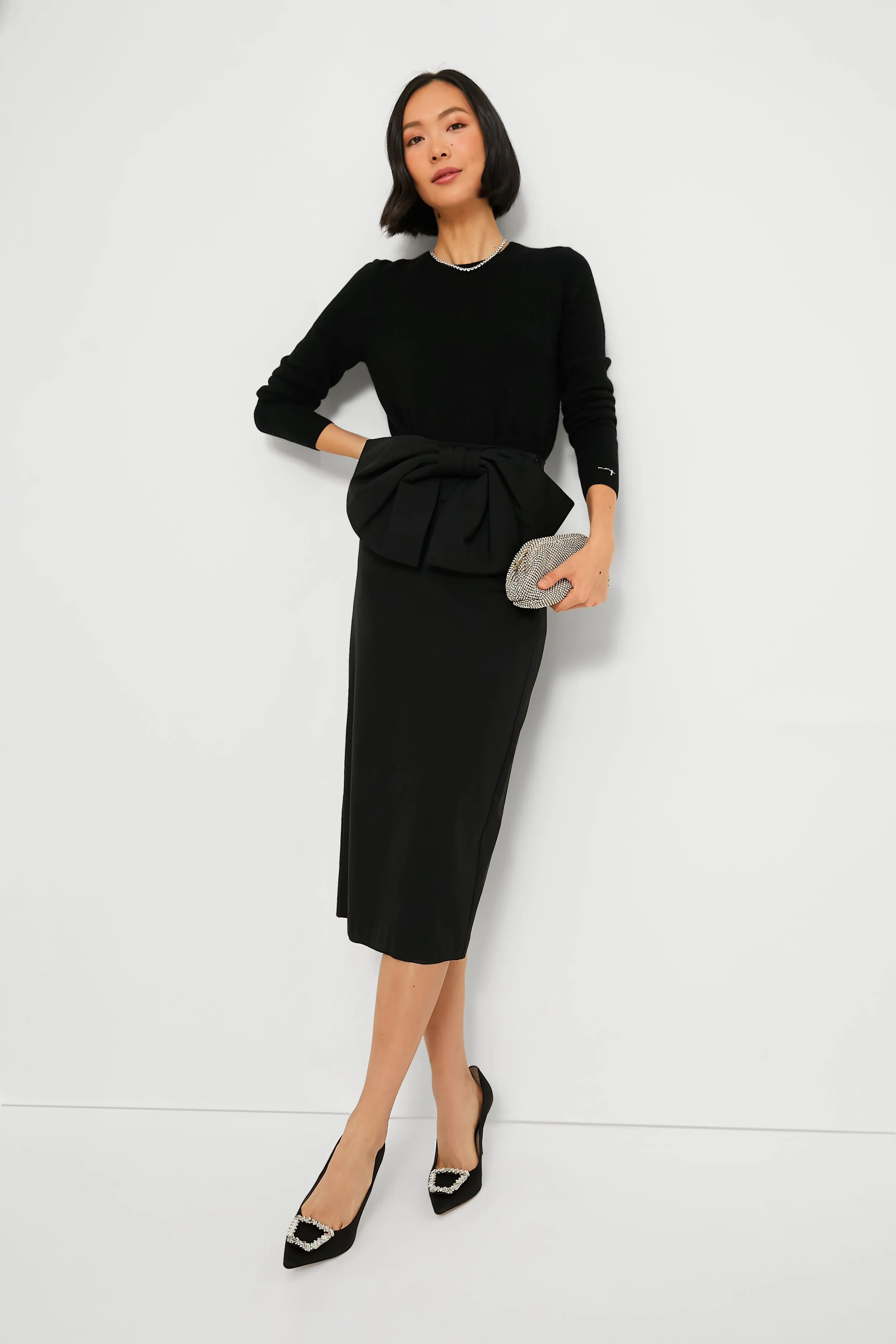 Black Bow Pencil Skirt