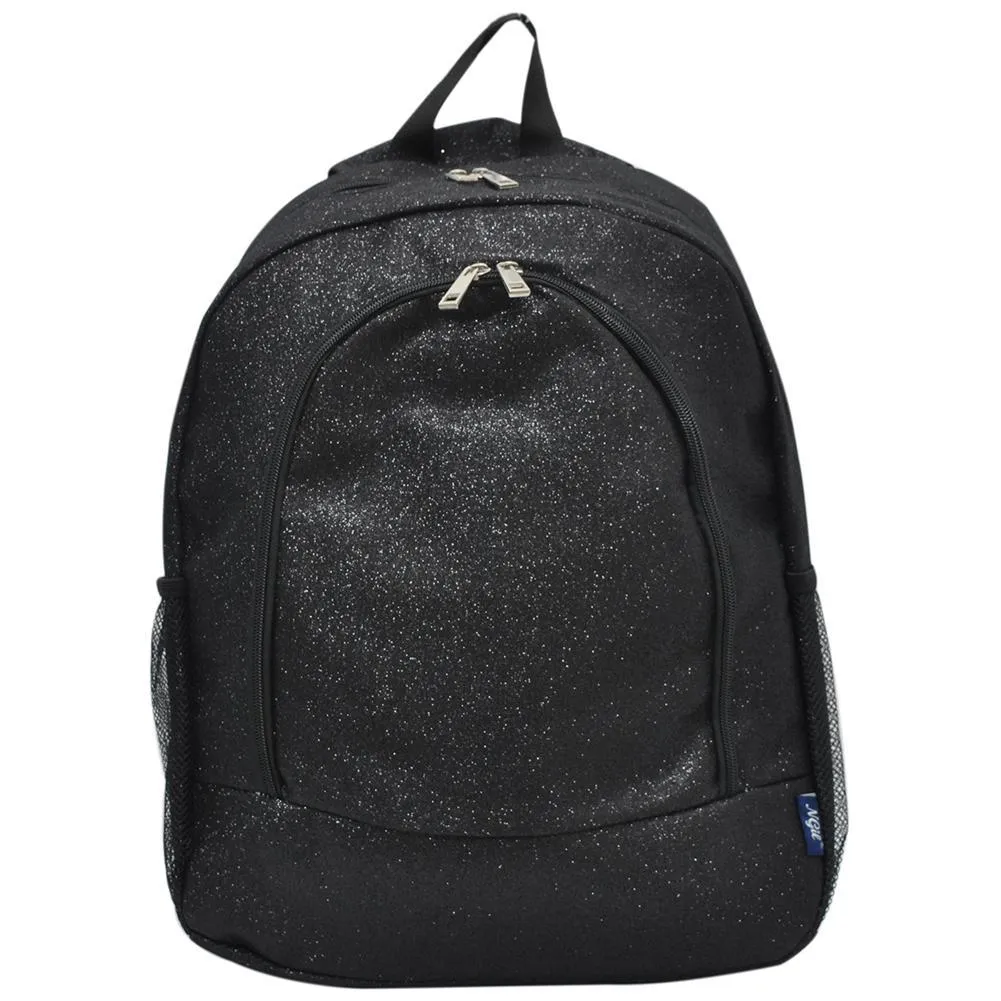 Black Glitter NGIL Canvas Backpack