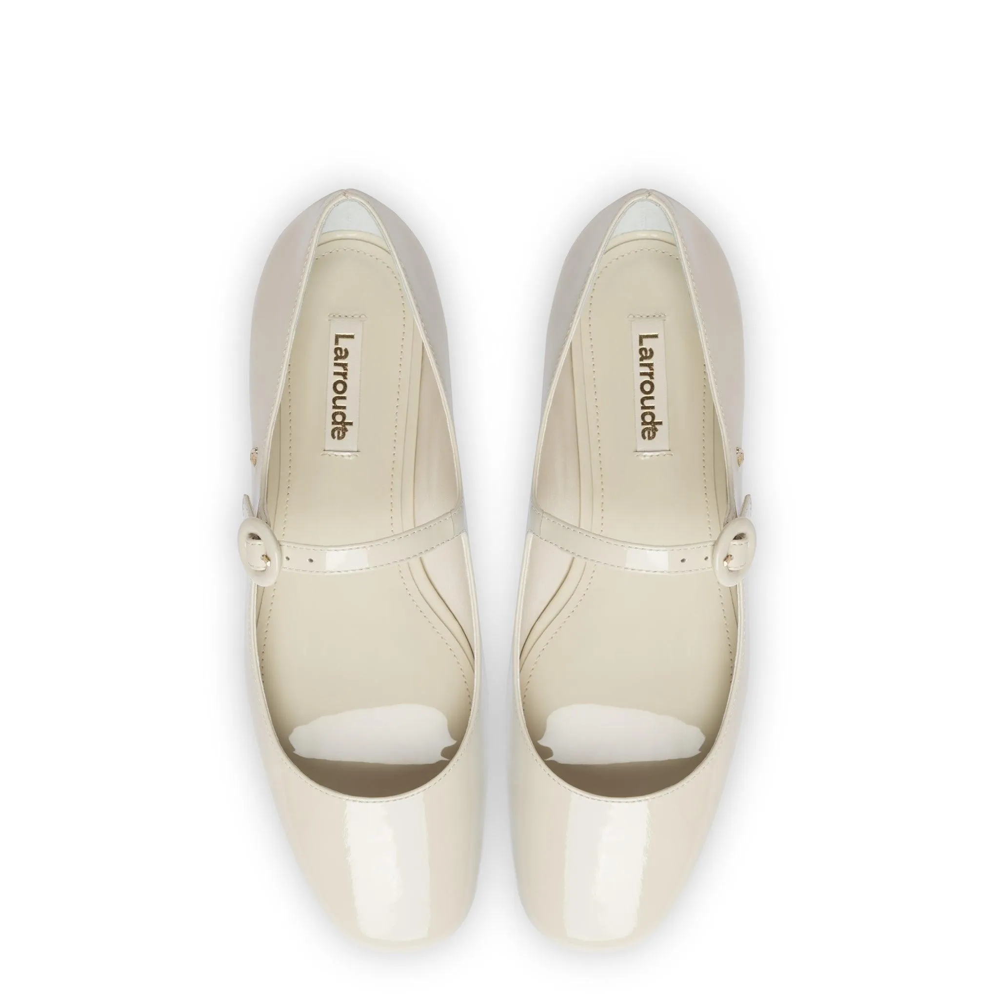 Blair Ballet Flat In Ivory Patent Leather