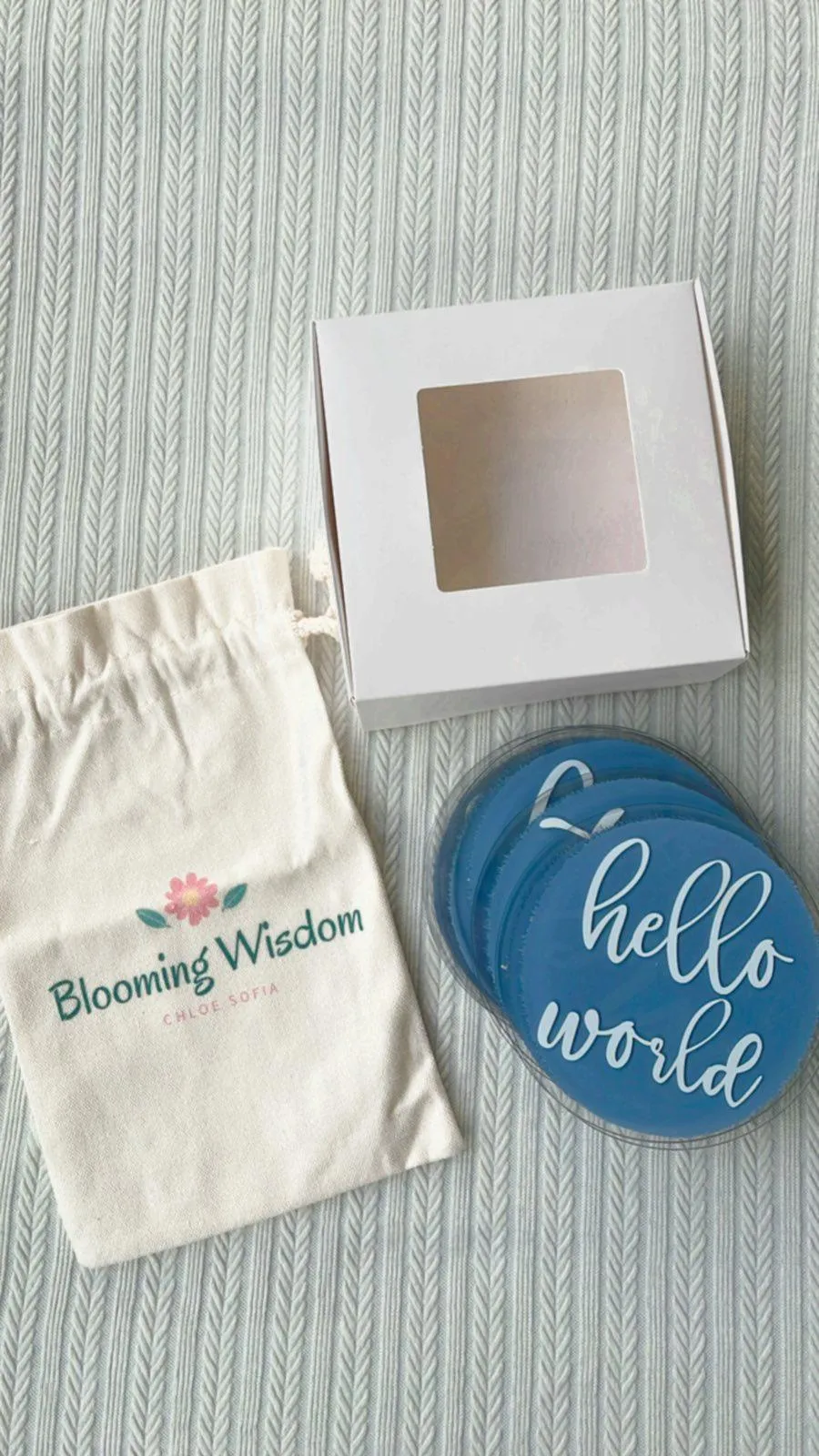 Blooming Wisdom Hello World Monthly Milestone Acrylic Discs