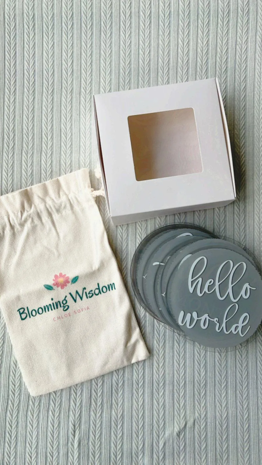 Blooming Wisdom Hello World Monthly Milestone Acrylic Discs