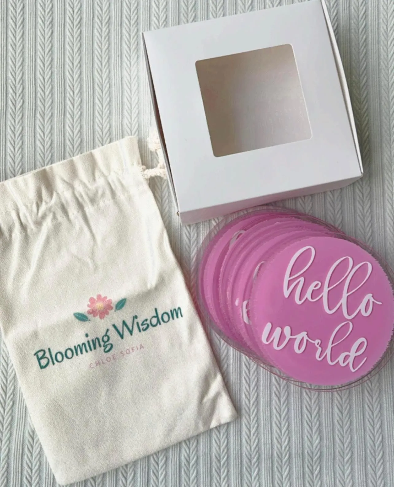 Blooming Wisdom Hello World Monthly Milestone Acrylic Discs