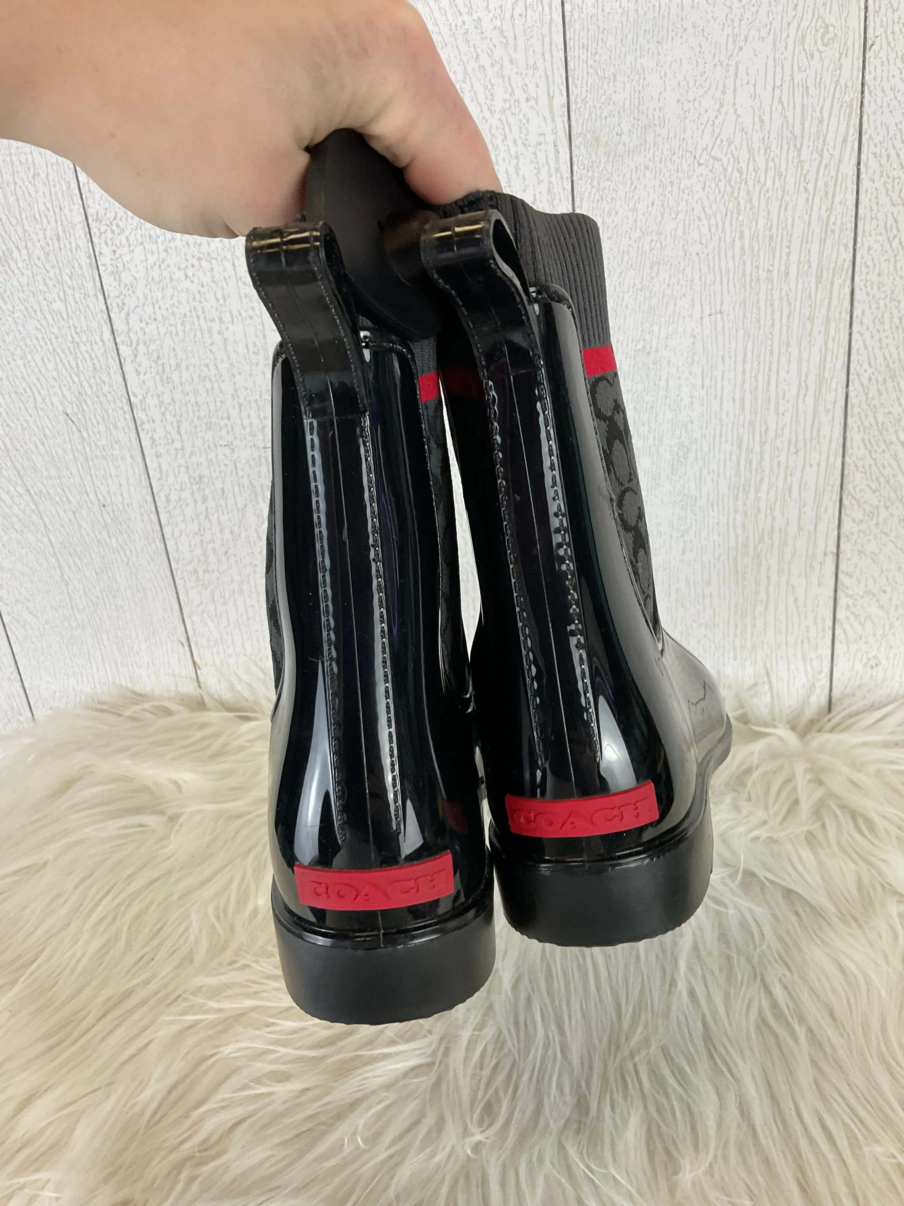 Boots Designer By Coach In Black, Size: 9