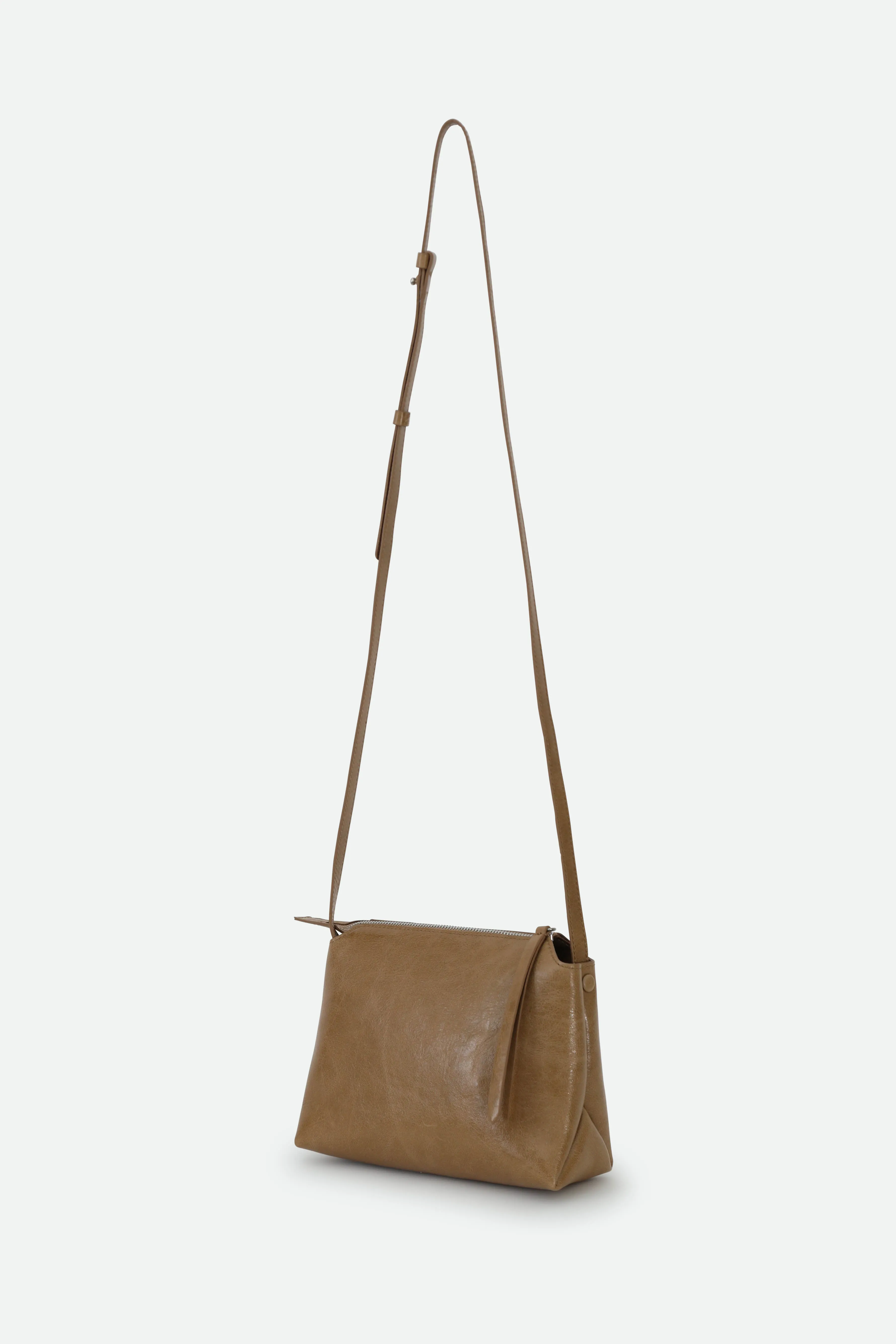 BRIDGET ITALIAN PATENT LEATHER CROSSBODY BAG IN COGNAC