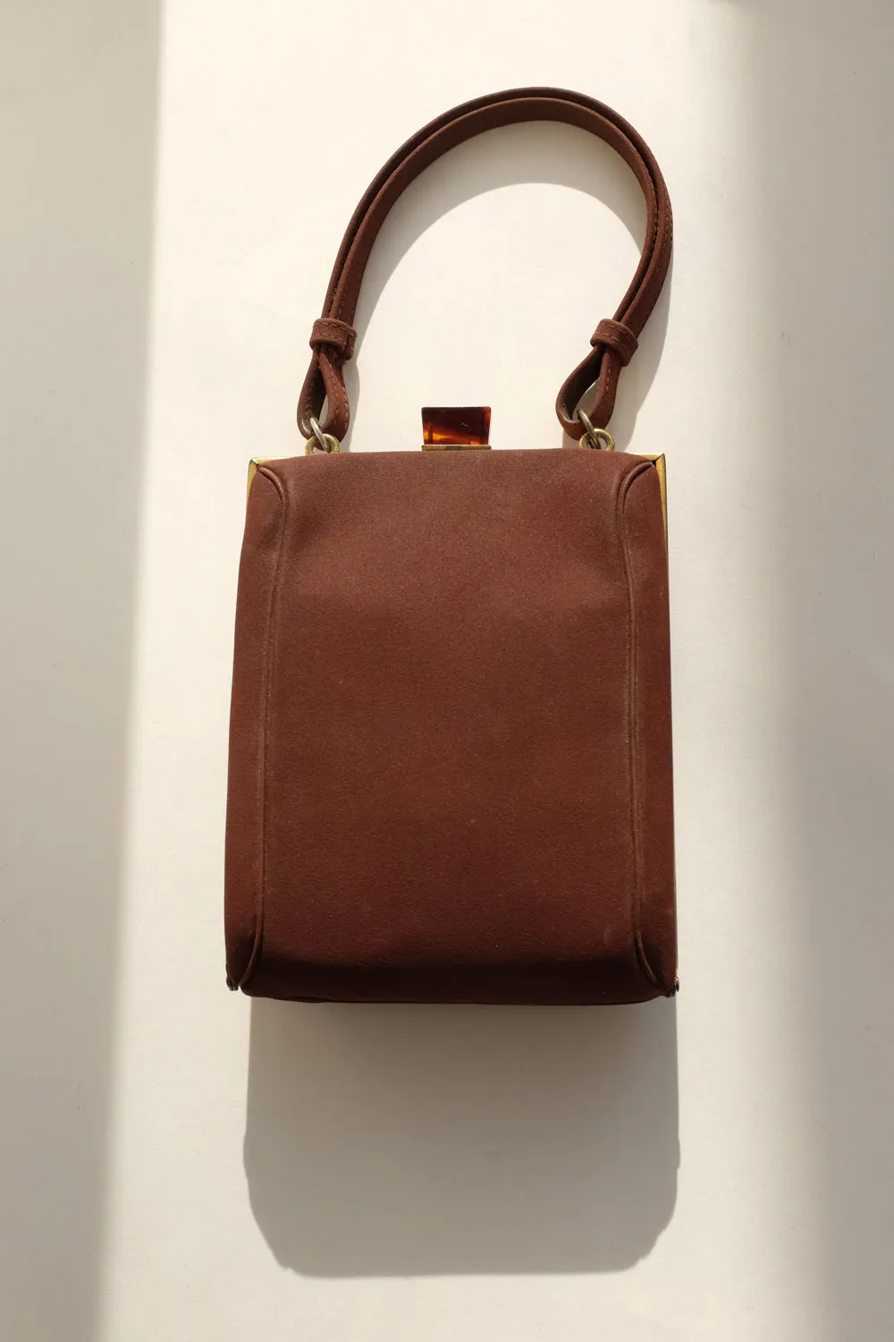 BROWN VINTAGE 1950 HANDBAG