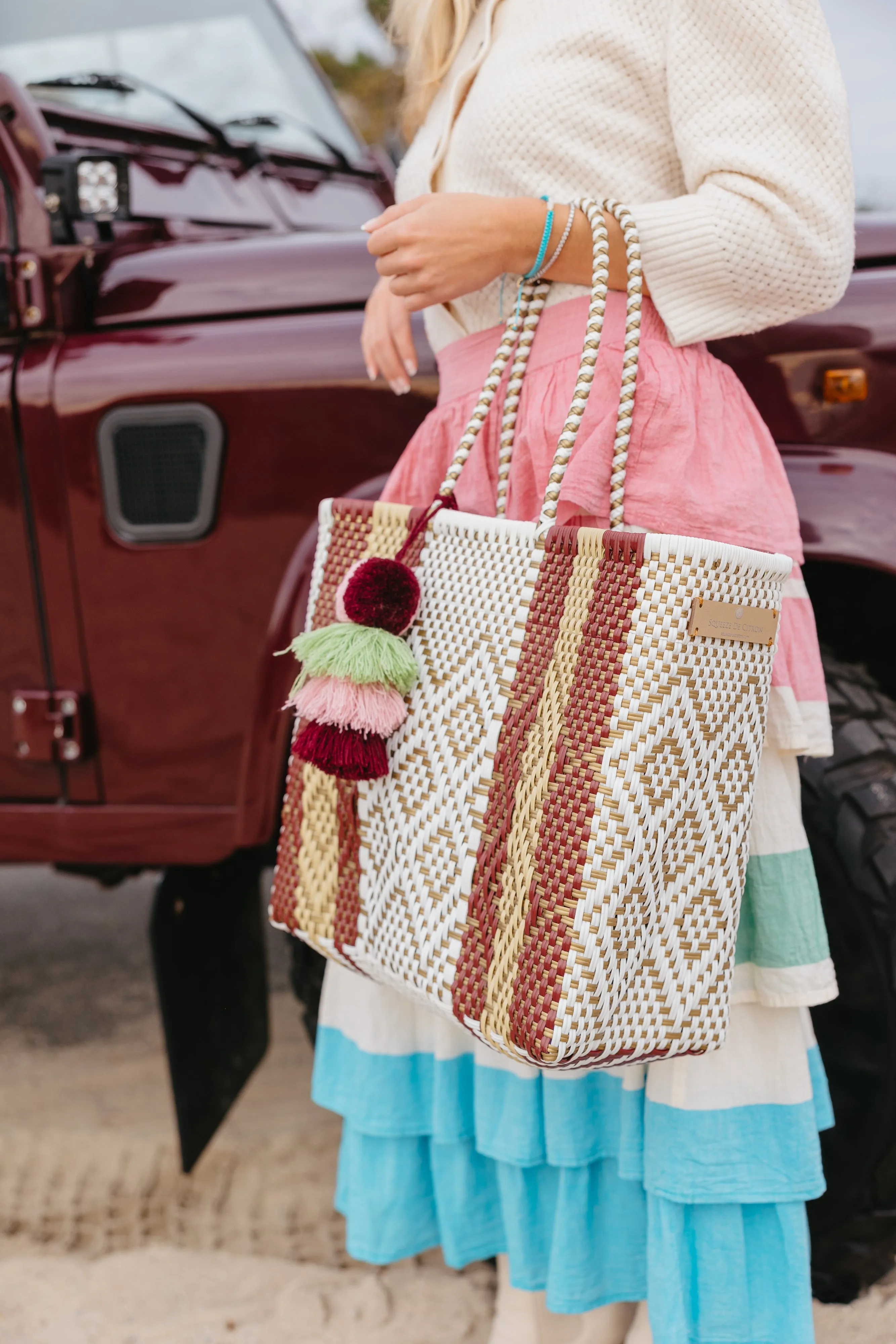 Burgundy Latte Citron Tote