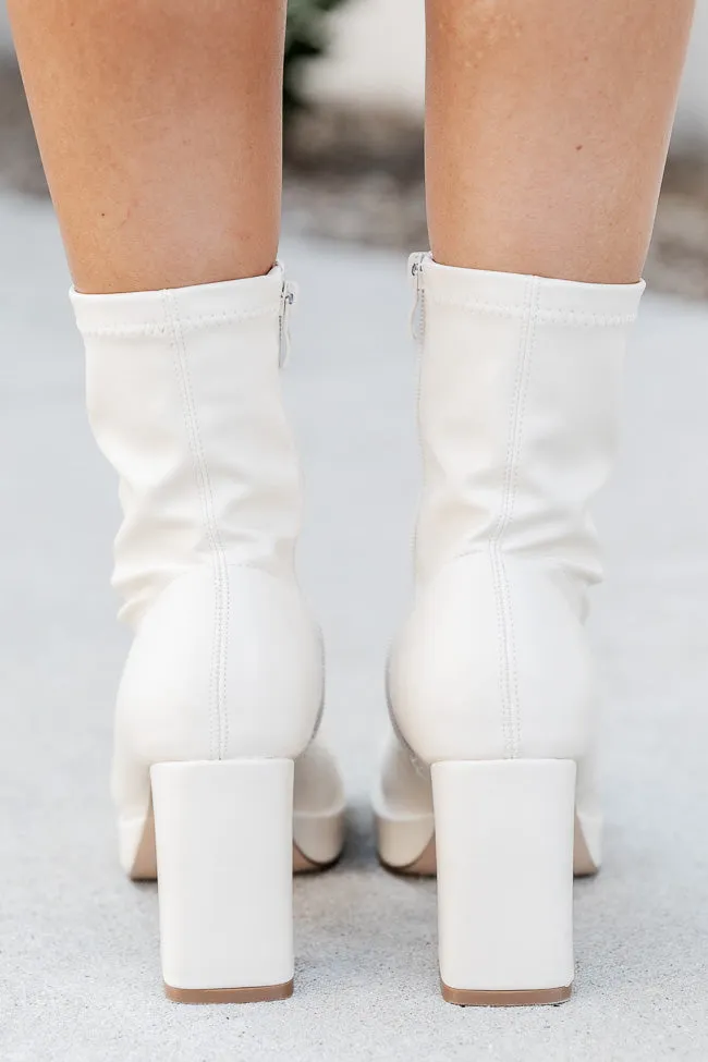 Candace Cream Square Toe Bootie