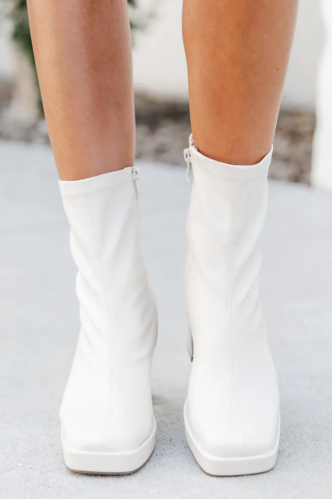 Candace Cream Square Toe Bootie