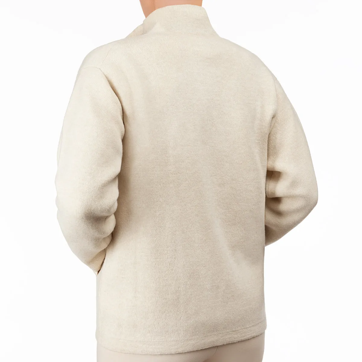 Cashmere & Wool Zip Cardigan in Beige