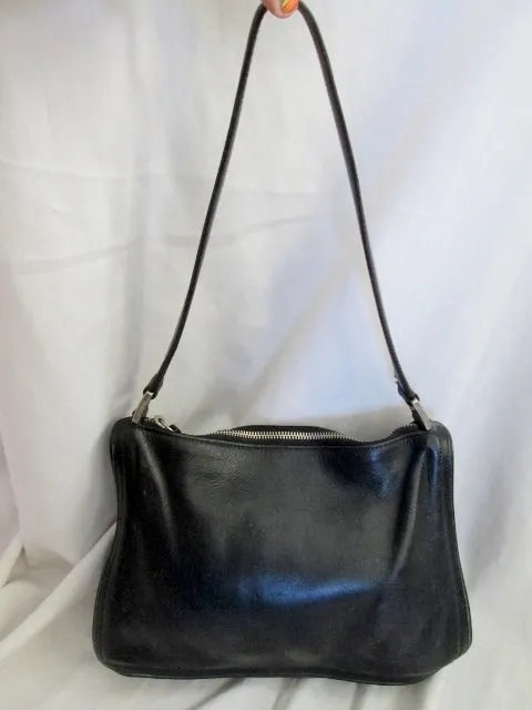 COACH 6145 Leather Handbag Satchel HOBO Shoulder Bag BLACK Purse Pyramid