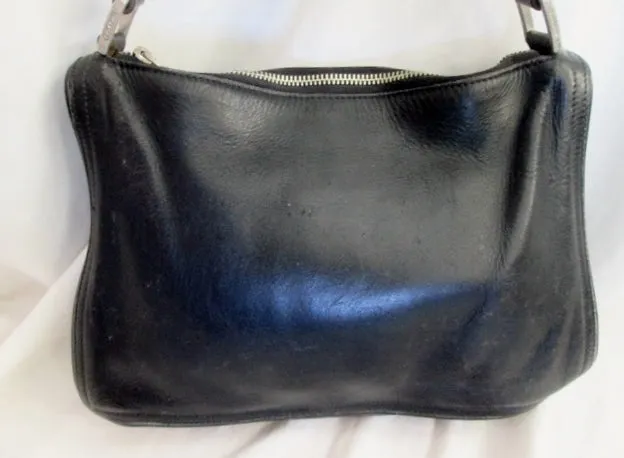 COACH 6145 Leather Handbag Satchel HOBO Shoulder Bag BLACK Purse Pyramid