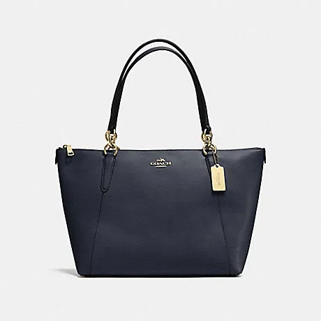 Coach Women's Ava Crossgrain Leather Tote Navy F57526 NVY