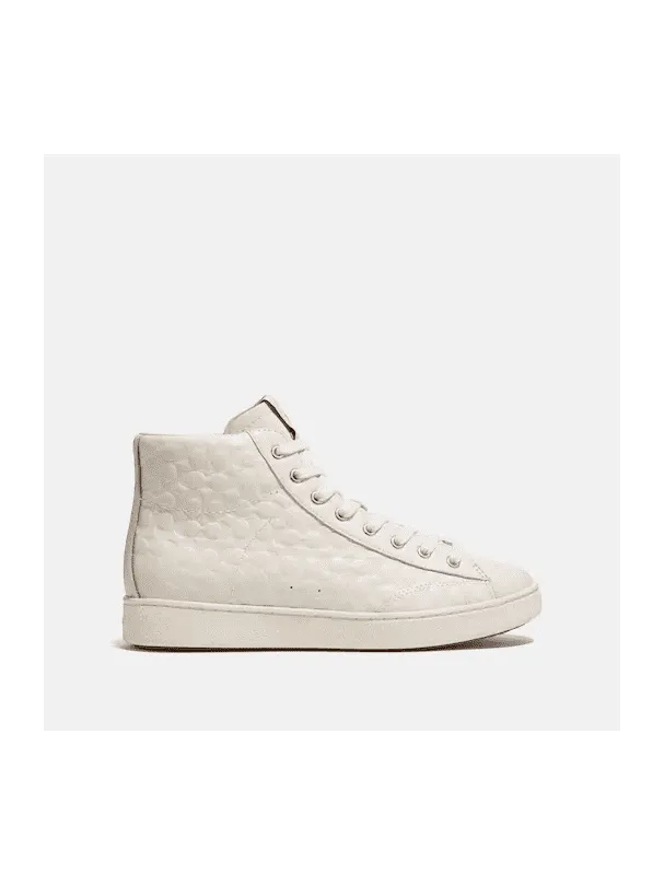 Sure! Here is an optimized title for the product:

Coach Womens Signature Leather High-Top Sneakers in Chalk - Style C204 FG1851