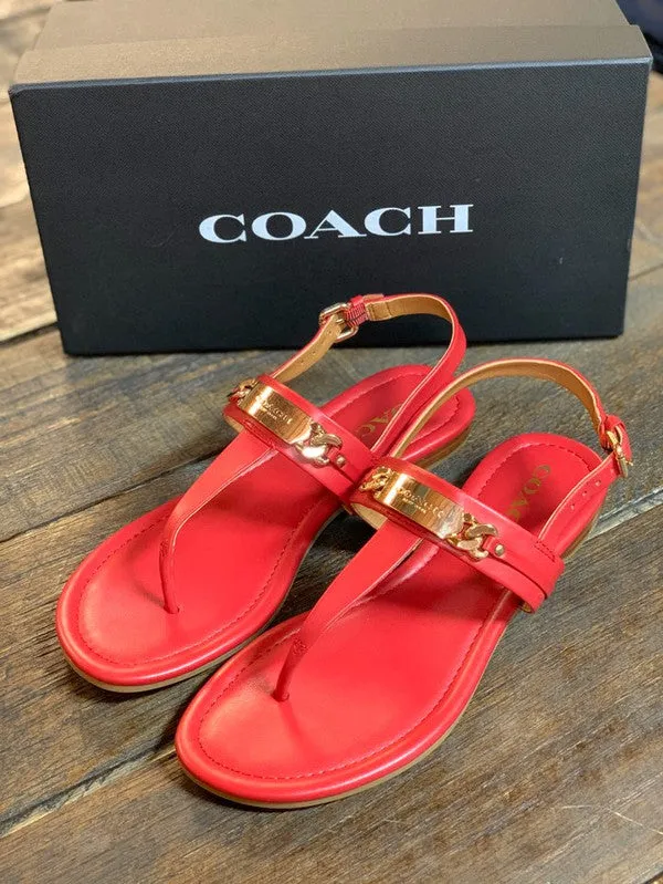 Coach Women's Caterine Sandal Leatherr Red G2233