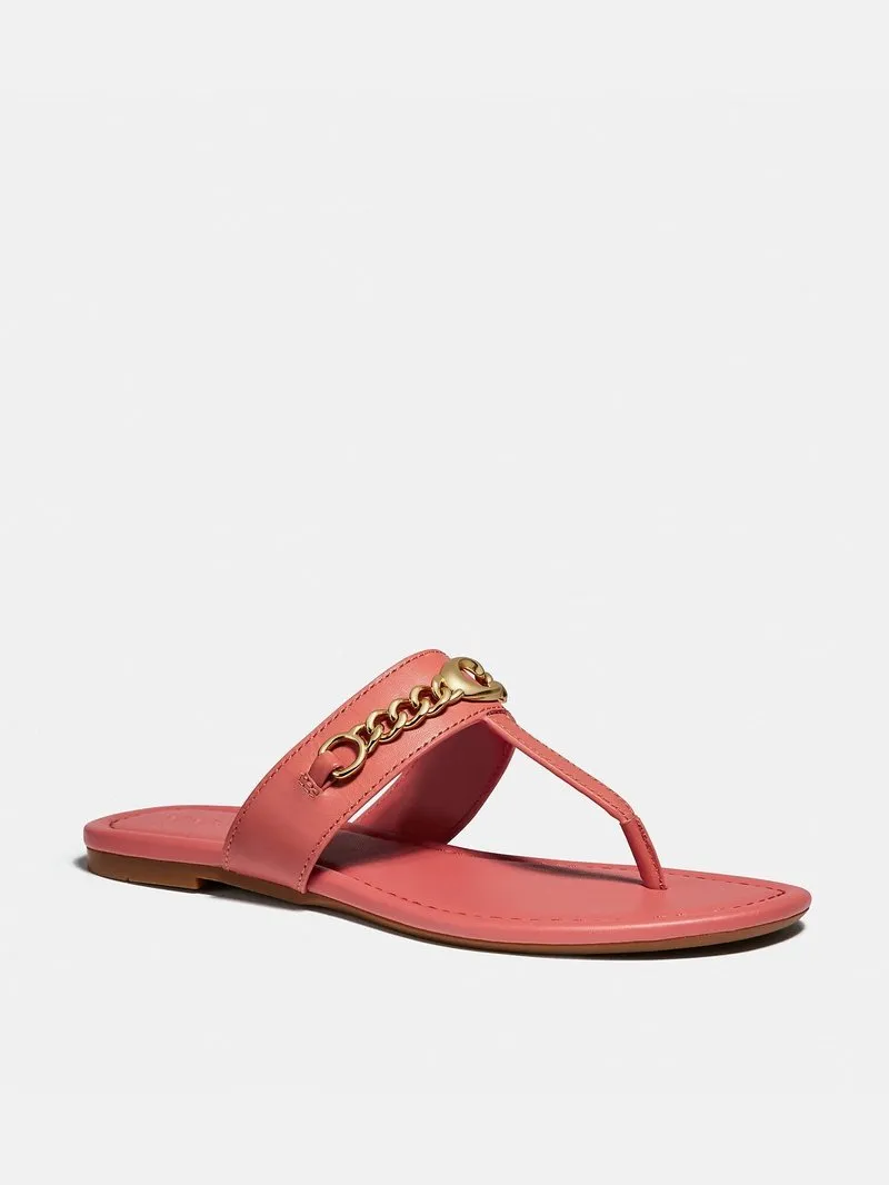 Coach Women's Jaclyn Leather Sandal Coral FG3443