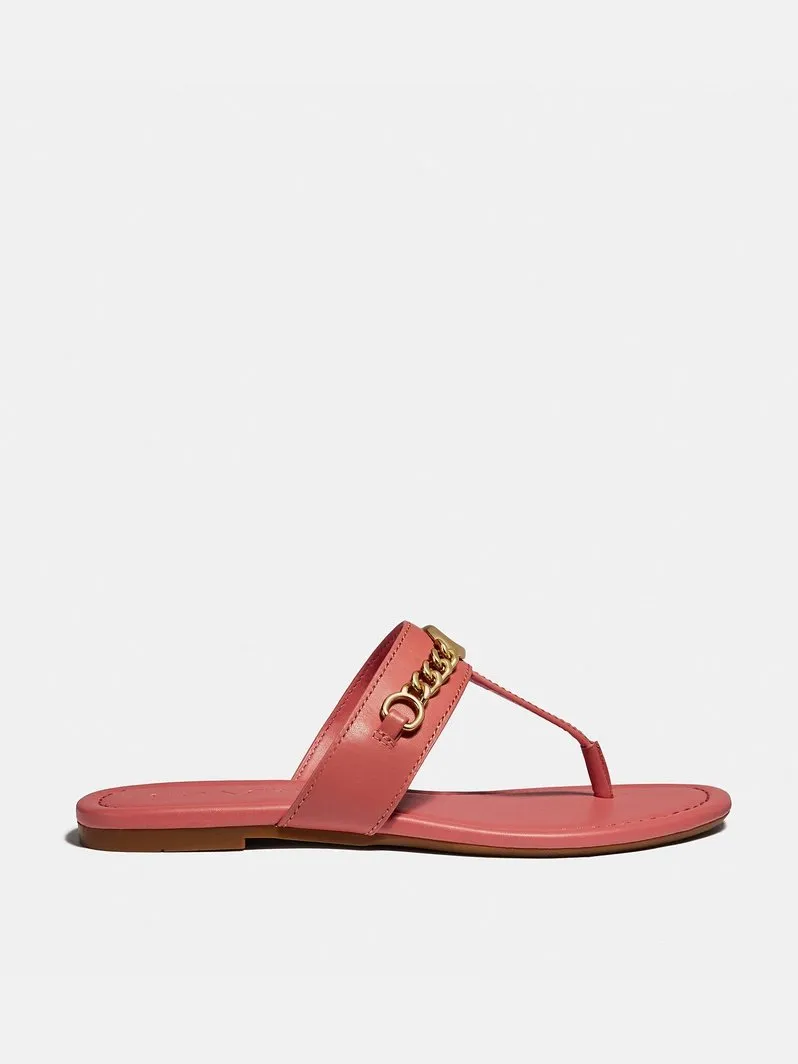 Coach Women's Jaclyn Leather Sandal Coral FG3443