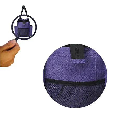 Crosshatch Purple NGIL Zippered Lined Caddy Organizer Tote Bag