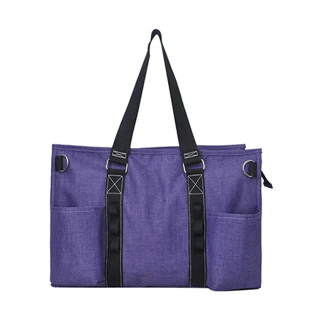 Crosshatch Purple NGIL Zippered Lined Caddy Organizer Tote Bag