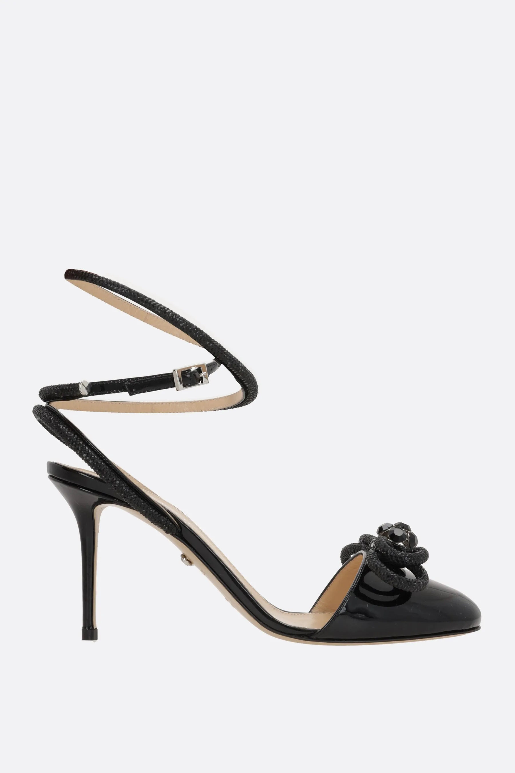 Double Bow patent leather sandals