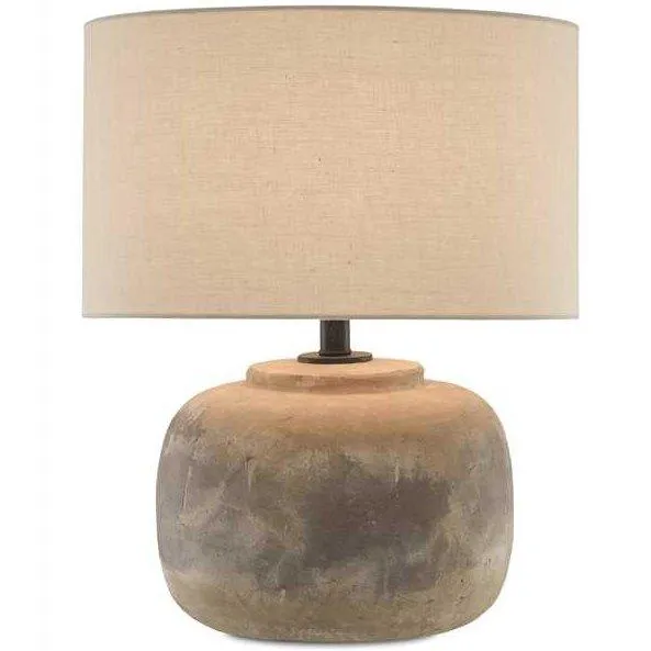 Earthen Concrete Round Lamp