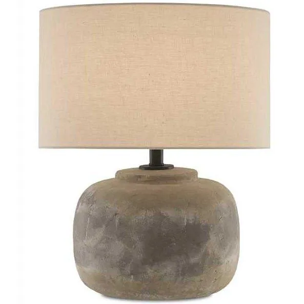 Earthen Concrete Round Lamp