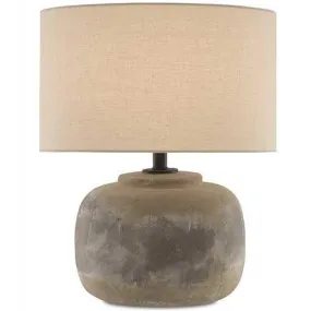 Earthen Concrete Round Lamp