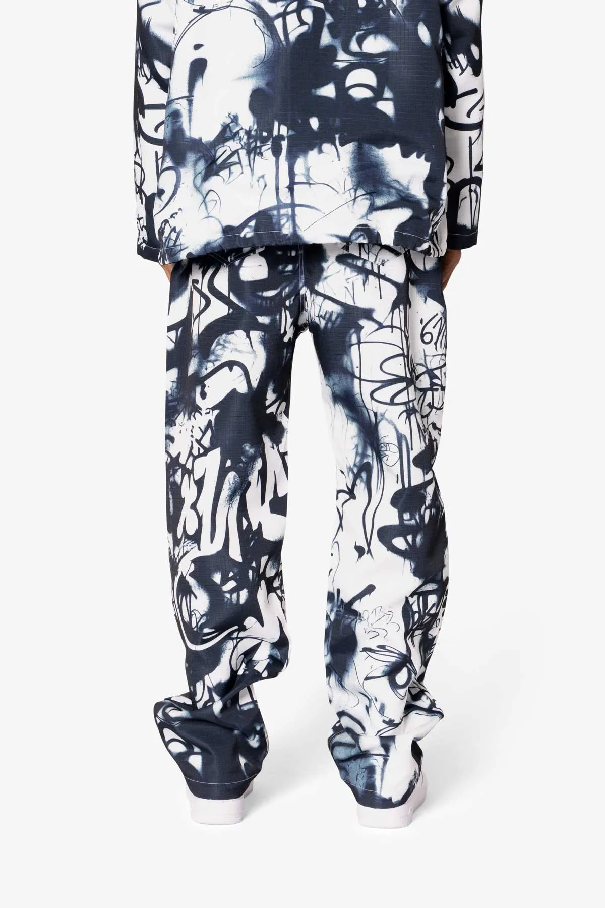 Graffiti Coach Pants - Black/White