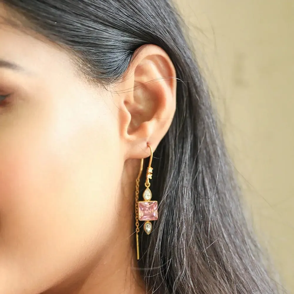 Gulabo silver sui dhaga earring